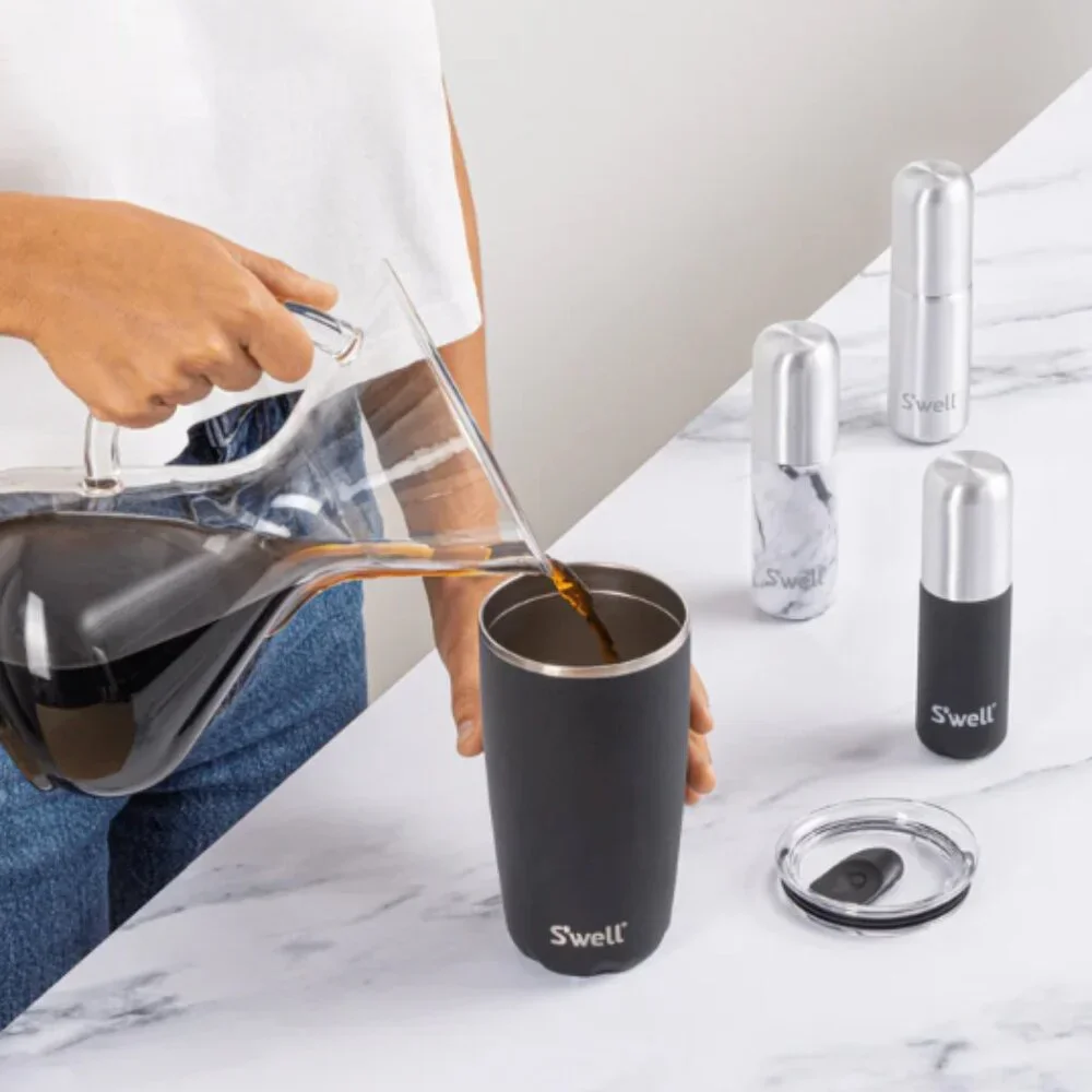 🔥3/$30 NEW S'well 18oz Tumbler with Lid London Chimney Black Retail $34.00 - Picture 1 of 5